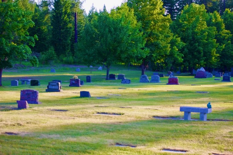 Headstones on the lawn of the New Section